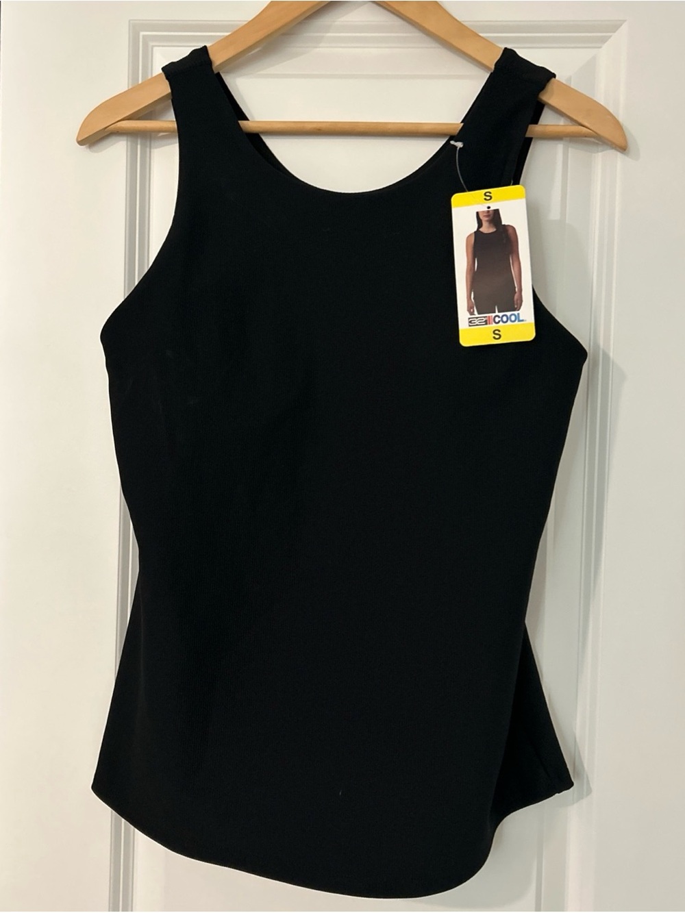 New! 32 Degree WOMEN'S ACTIVE RIB BRA TANK, Black Size Small